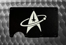Star Trek Federation Slim Thin Metal RFID Blocking Wallet Laser Enterprise