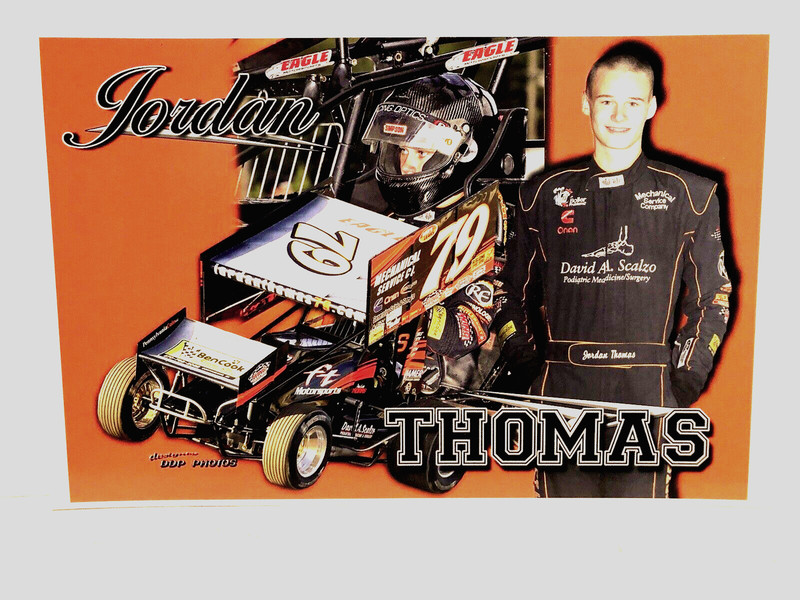 JORDAN THOMAS #79 SCALZO/ONAN WINGED SPRINT CAR POSTCARD