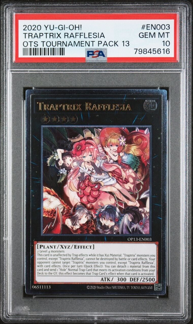 Traptrix Rafflesia - Ultimate Rare - PSA 10 - OTS Tournament Pack OP13 Yugioh