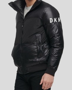 mixed media puffer jacket