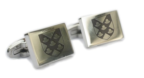 Irish Family Name Crest Engraved Cufflinks with Matching Gift Tin - Picture 11 of 56