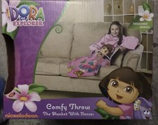 Nickelodeon DORA Comfy Throw Blanket with Sleeves Youth SIZE