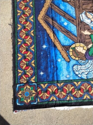 Vtg Cranston Print Works Fabric Panel Nativity 2004 Manger Christmas Sewing - 第 3/5 張圖片