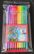 NEW STABILO Pen 68 Set of 20 Fibre Tip pen M tip 1 mm Thick Brilliant Colors!!