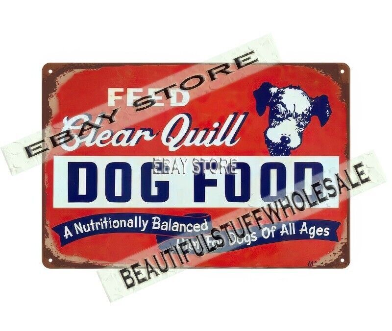 CIBO PER PENNE TRASPARENTE cibo per cani amante degli animali regalo metallo insegna latta accessori decorativi foto 2