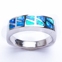Only One Beautiful Blue Fire Opal Size 8 .925 Sterling Silver Ring Size 8 & 9 on sale Only One Beautiful Blue Fire Opal Size 8 .925 Sterling Silver Ring Size 8 & 9 on sale
