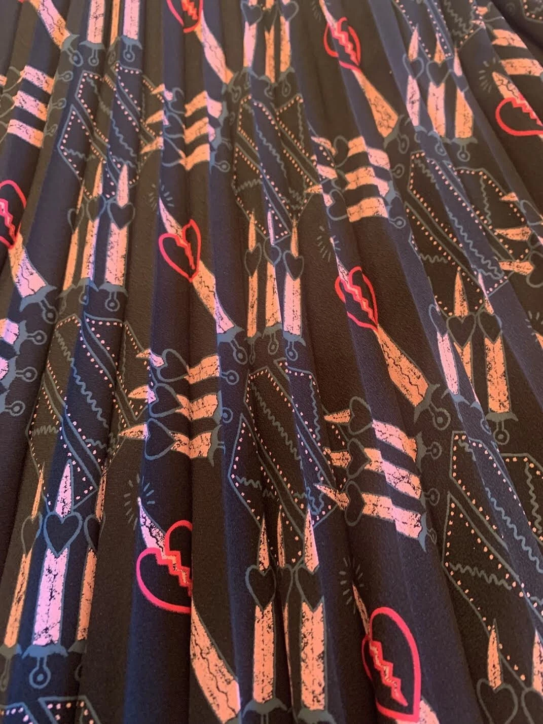 $2.950 ABITO VALENTINO LOVE BLADE CUORE TAGLIA US 10 IT 46 SETA SS MANICHE AUTENTICO