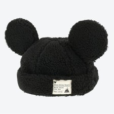 Japan Tokyo Disney Resort Cap Fluffy Black Hat Ears Mickey 58cm