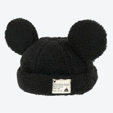 Japan Tokyo Disney Resort Cap Fluffy Black Hat Ears Mickey 58cm 【Pre Order】