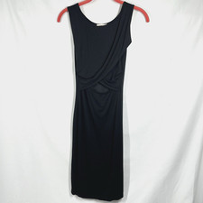 Poetry Los Angeles Open-Midriff Sleeveless Little Black Dress S Midi Ruched Boho
