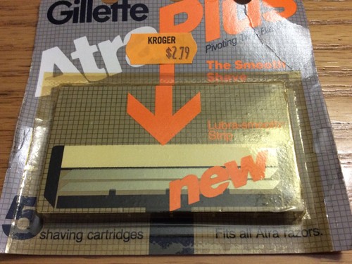 NOS VTG 80s Gillette Atra Plus Razor Blade Cartridges Twin Blades 5 Count NIP - Picture 10 of 10