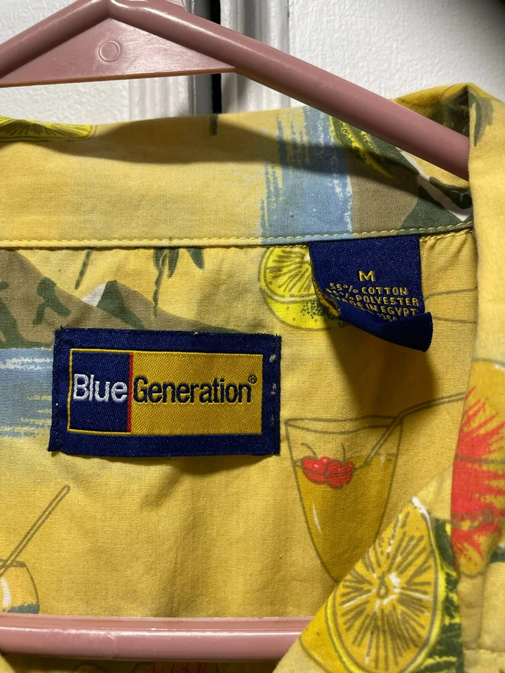 Camisa abotonada Blue Generation Mountain States Toyota para hombre amarilla talla MD Foto 4 de 4