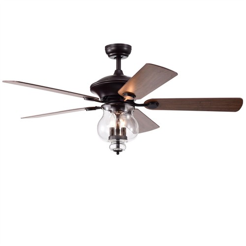 Topher Antique Bronze 52-inch 5-blade Lighted Ceiling Fan Remote - Picture 3 of 8