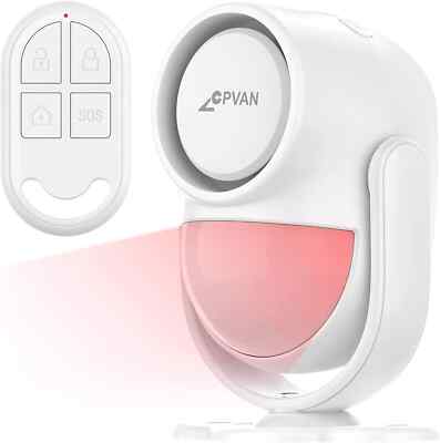 CPVAN 125Db Loud Motion Sensor Alarm with 328Ft Remote Control (40Ft PIR Detecto