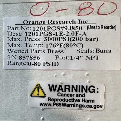 ORANGE RESEARCH 1201PGS-1E-2.0F-A