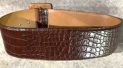 Ralph Lauren Collection Alligator Trench Buckle Honey Brown  display picture 2