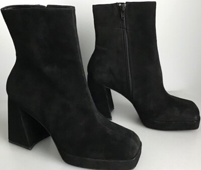 GIANNI BINI SO-RETRO SUEDE PLATFORM BLOCK HEEL BOOTIE NWOB 9.5 BEST PRICE EVER