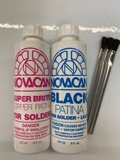 Patina Pack - 2 Bottles of Black and Copper Novacan Patina with 3 Chemical Brush