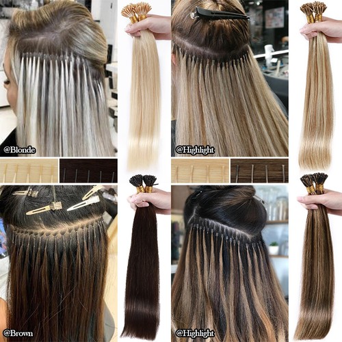 CLARENCE 200S I Tip Stick 100% Remy Human Hair Extensions Pre Bonded Honey Brown - Picture 7 of 35