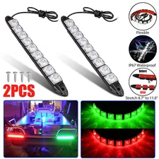 2PCS Navigation 9 LED Marine Bow Boat Yacht Pontoon Bright Lights Red Green 12V