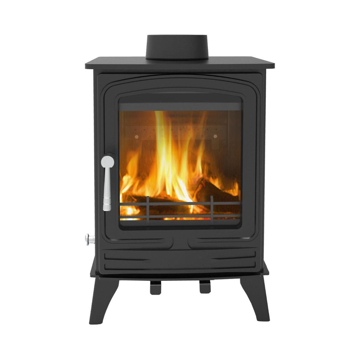 4.2KW STEEL STOVE ECO MULTIFUEL WOOD CHARCOAL SMOKELESS FUEL LOG