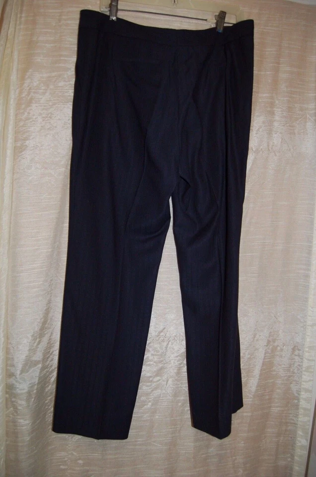 Pantalones para mujer Elie Tahari Bergdorf Goodman azul marino mezcla de lana talla M Foto 2 de 4