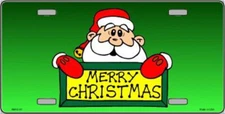 Xmas Merry Christmas Santa License Plate Metal Tin Sign Picture Plaque Gift