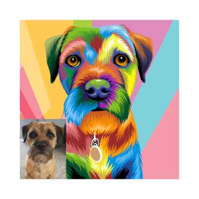 Colourful Custom Pet Portrait, Pet Canvas Print, Personalised Dog, Cat Portrait