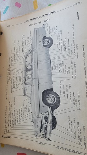 Vintage Bindered MOPAR Passenger Car Parts List 1955 D-15178 / D-15586 - Picture 10 of 13
