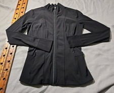 Athleta Jacket Womens Small Black Shanti Powervita Thumbhole Active Fullzip
