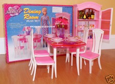 GLORIA FURNITURE DOLLHOUSE CLASSIC DINING ROOM W/DINING TABLE PLAYSET FOR