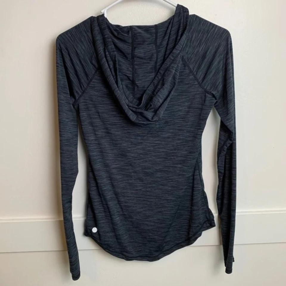 Sudadera con Capucha Zella Negra Jaspeada Manga Larga Talla XS Foto 2 de 4