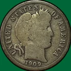 1909-S Barber Dime Good G Coin #38850