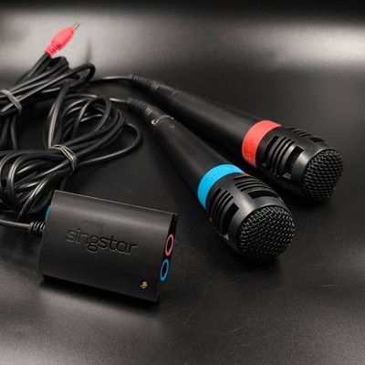 Playstation 2 PS2 Microphones Singstar mit USB Dongle verbinder arbeits Schwarz