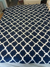 Pottery Barn Teen Twin Duvet Cover Trefoil Design Navy Blue White