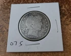 1907 s 90% silver circulated Barber half dollar