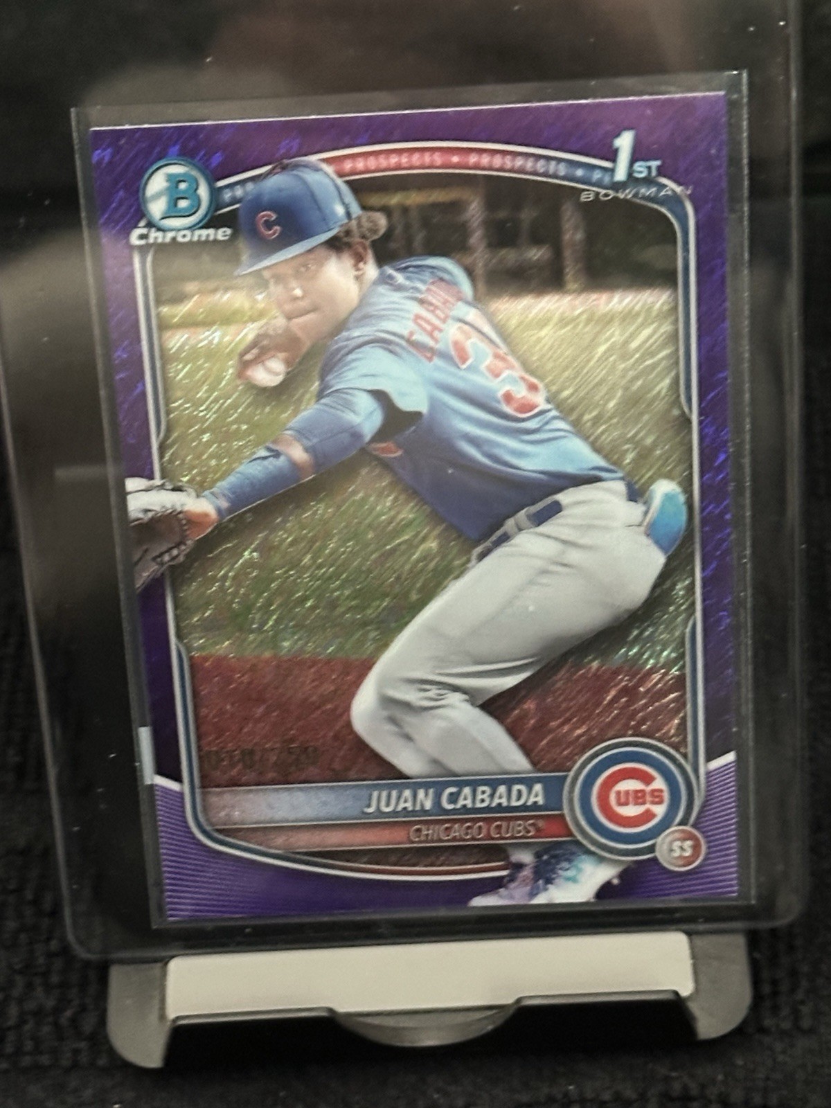 2025 Bowman Chrome Prospects Juan Cabada Purple Shimmer Refractor /250 BCP-207