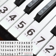 Piano Keyboard Stickers for 54 Keys, Numbers Key Sticker Piano Notes Guide Remov