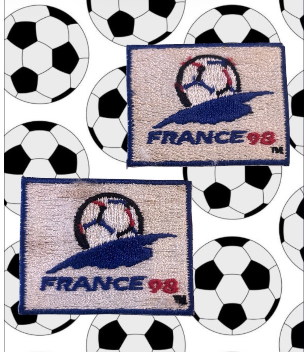 France 1998 FIFA World Cup Soccer Futbol Lot (2) Sew/Iron-on Shirt