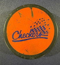 Vtg Indianapolis Checkers IHL Hockey Puck Orange Made in Czechoslovakia RARE
