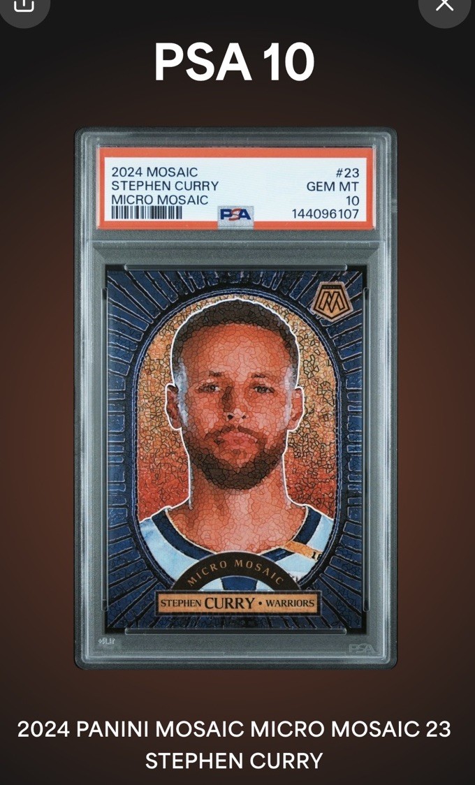 2024-25 Panini Mosaic Stephen Curry Micro Mosaic SSP Case Hit #23 PSA 10