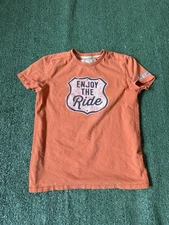 Life Is Good Enjoy The Ride T Shirt Mens Small Cool Graphic Tee Burnt Orange