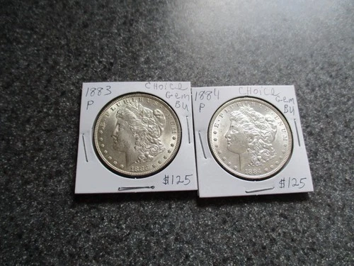 1883 P,1884 P MORGAN SILVER DOLLARS VERY NICE WHITE CH. GEM BU cond. NICE DATES!