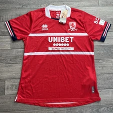Middlesbrough Shirt Mens Medium Red White Errea  Home Jersey Top 2023-2024