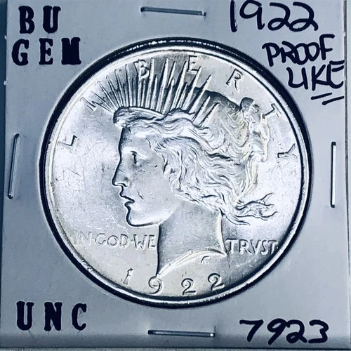 1922 P BU GEM PEACE SILVER DOLLAR UNC MS+++ U.S. MINT RARE COIN 7923