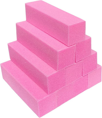 10 Pc Nail Buffer Blocks 4 Sided Medium Grit Acrylic Gel Natural Nail File Set