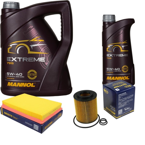 Inspektionspaket 6L Mannol 5W-40 FüR Opel Meriva Corsa C 1.2 Twinport 1.0 1.3-image