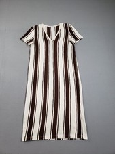Zara Trafaluc Women T Shirt Dress M Multicolor Striped V Neck Pullover Casual