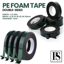 Heavy Duty Double Sided Black PE Foam Tape - Waterproof, Extra Strong Adhesive