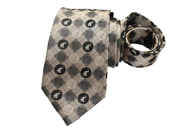 JIM THOMSON MEN'S TIE BEIGE/ELEPHAN PRINT Width: 3.25'' LENGTH 57''